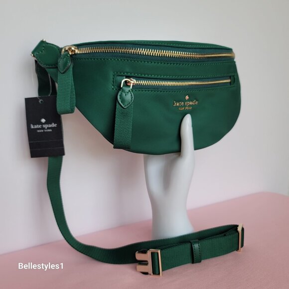 KATE SPADE BELT Bag Chelsea KSNYL Nylon BELT Bag- Deep Jade color🎈 - Picture 4 of 16